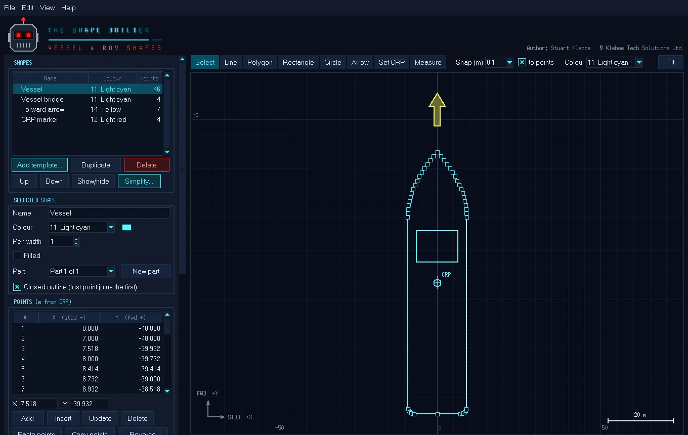 The Shape Builder program window