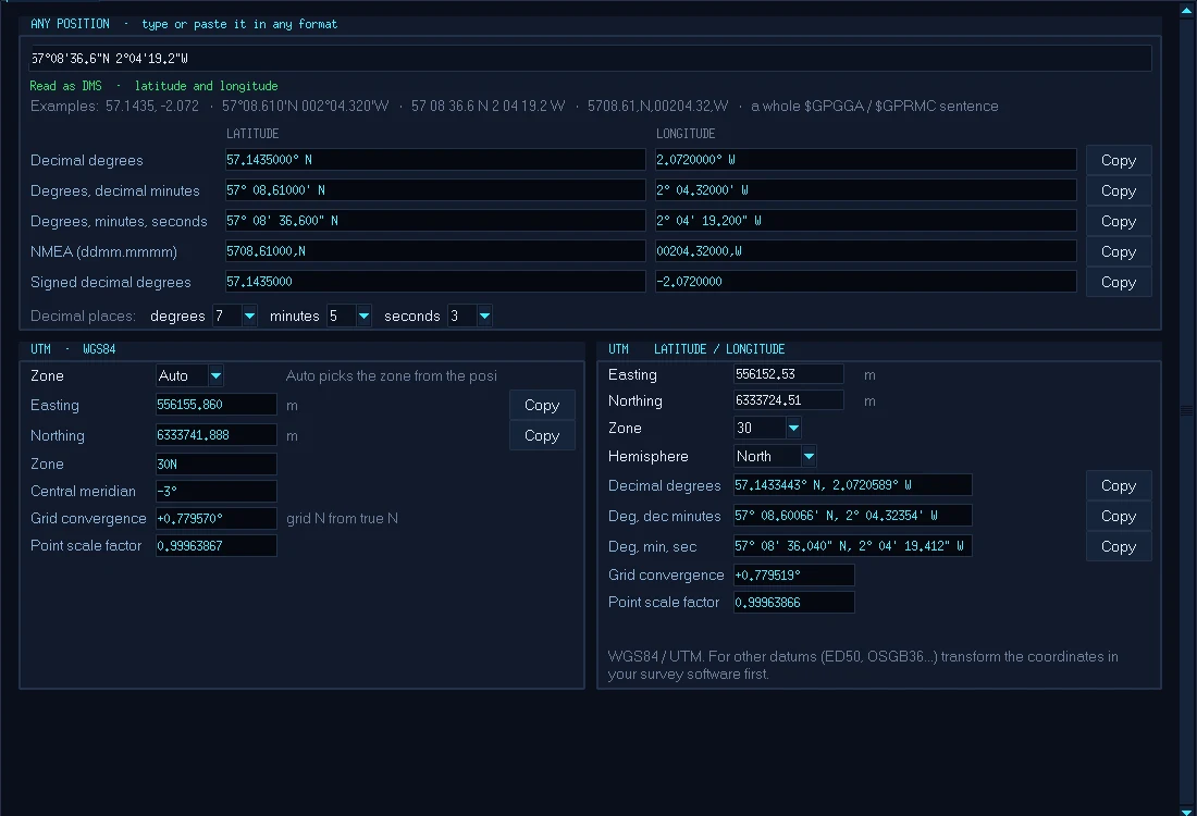 The Survey Calculator program window
